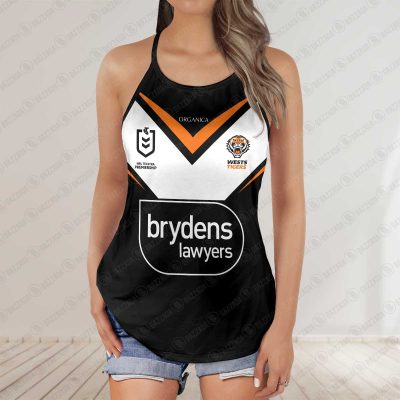 Wests Tigers jersey Women's Criss Cross Tanktop ? Bold & Sporty