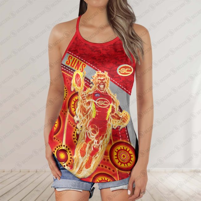 Gold Coast Suns Women's Criss Cross Tanktop – Bold & Sporty