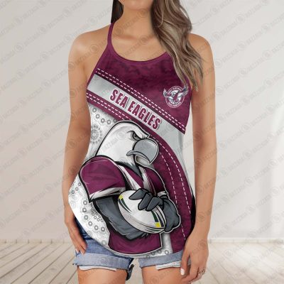 Manly Warringah Sea Eagles 2025 Women's Criss Cross Tanktop ? Bold & Sporty