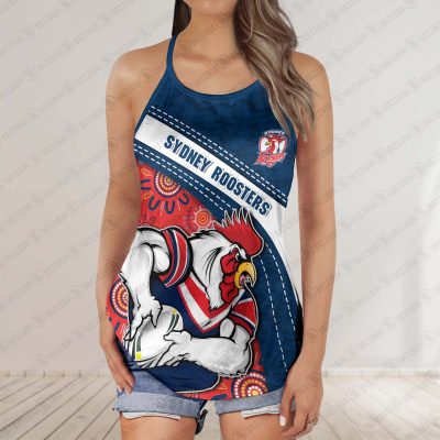 Sydney Roosters 2025 Women's Criss Cross Tanktop Bold & Sporty
