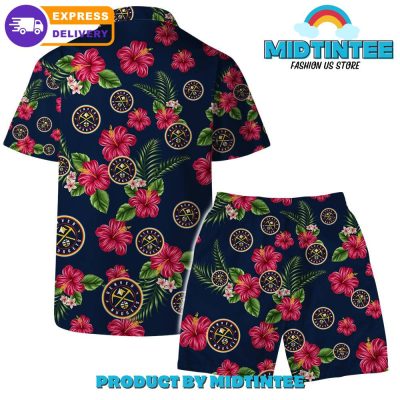 Denver Nuggets Team Hawaiian Set Floral Pattern