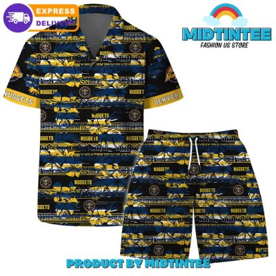Denver Nuggets Team Pattern Vintage Combo Hawaiian Set