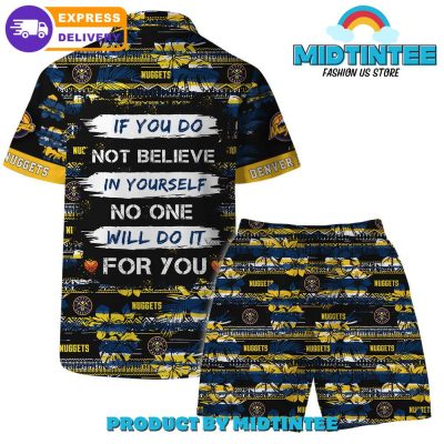 Denver Nuggets Team Pattern Vintage Combo Hawaiian Set