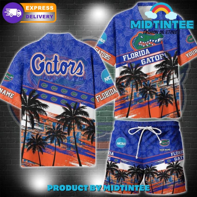 Florida Gators NCAA Pattern Personalized Hawaiian Set