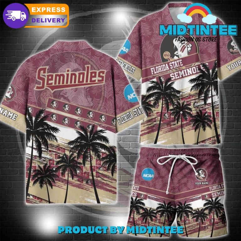 Florida State Seminoles NCAA Pattern Personalized Hawaiian Set