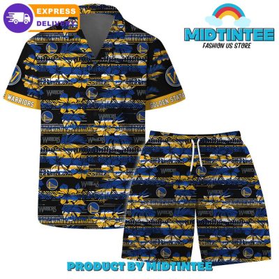 Golden State Warriors Team Pattern Vintage Combo Hawaiian Set