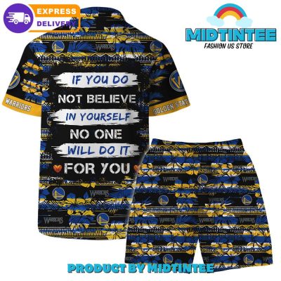 Golden State Warriors Team Pattern Vintage Combo Hawaiian Set