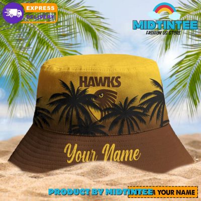 Hawthorn Hawks AFL Personalized Bucket Hat - Midtintee Hawthorn Hawks AFL Personalized Bucket Hat - Midtintee