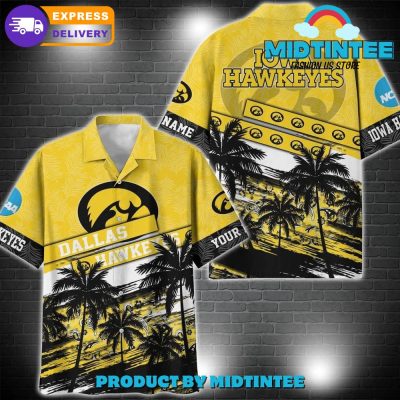 Iowa Hawkeyes NCAA Pattern Personalized Hawaiian Set