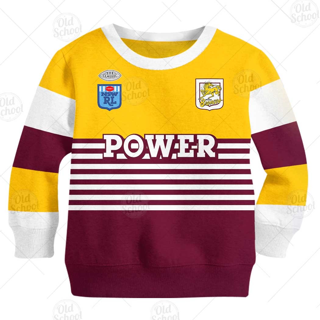 Personalize BRISBANE BRONCOS 1988 ARL/NRL Vintage Retro Heritage Jersey for Kids - OldSchoolThings - Personalize Your Own New & Retro Sports Jerseys, Hoodies, T Shirts