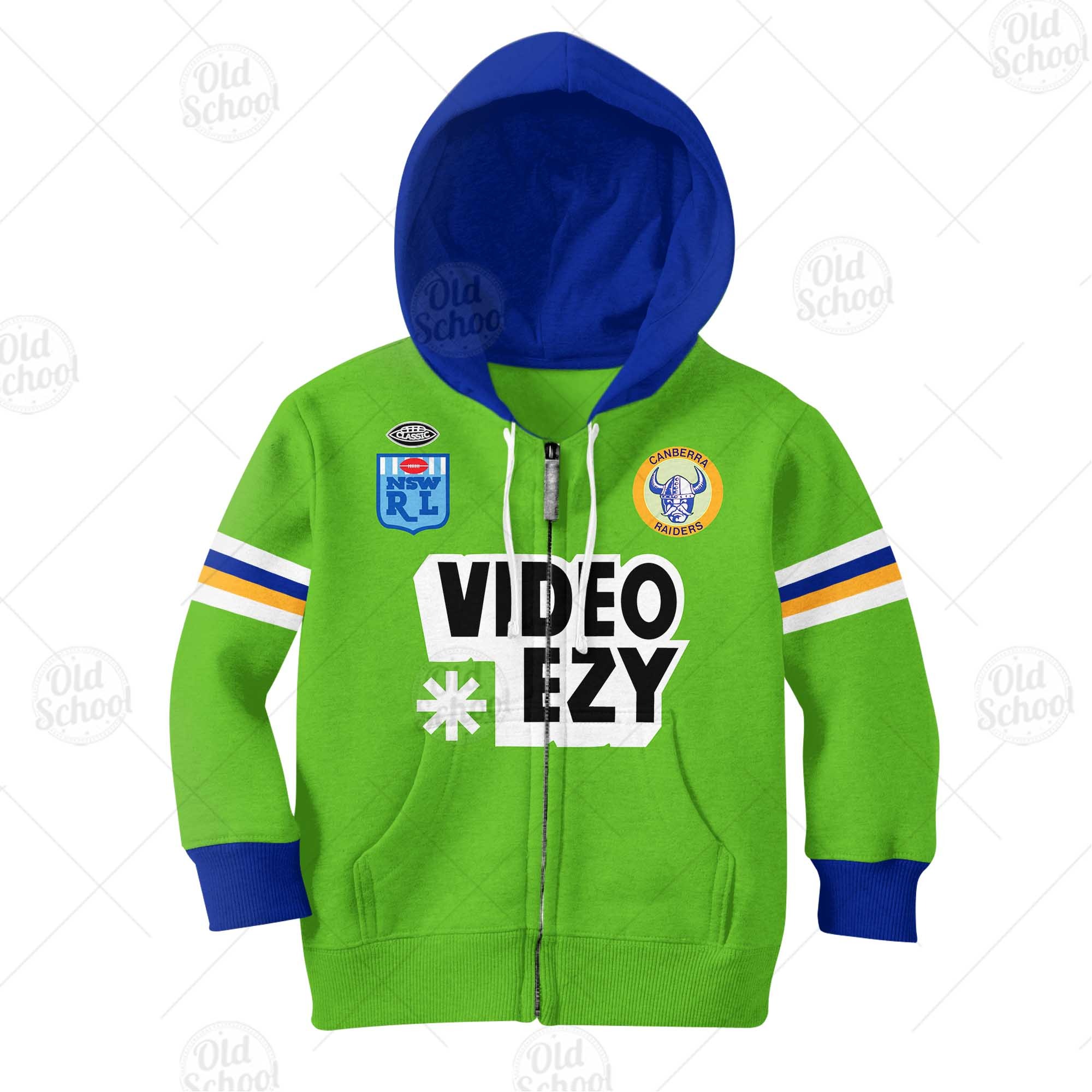 Personalize Canberra Raiders 1990 Video Ezy ARL/NRL Vintage Retro Heritage Jersey for Kids - OldSchoolThings - Personalize Your Own New & Retro Sports Jerseys, Hoodies, T Shirts