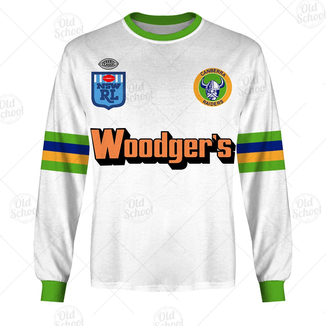 Personalise NRL Canberra Raiders 1989 Away Vintage Retro Jersey - OldSchoolThings - Personalize Your Own New & Retro Sports Jerseys, Hoodies, T Shirts