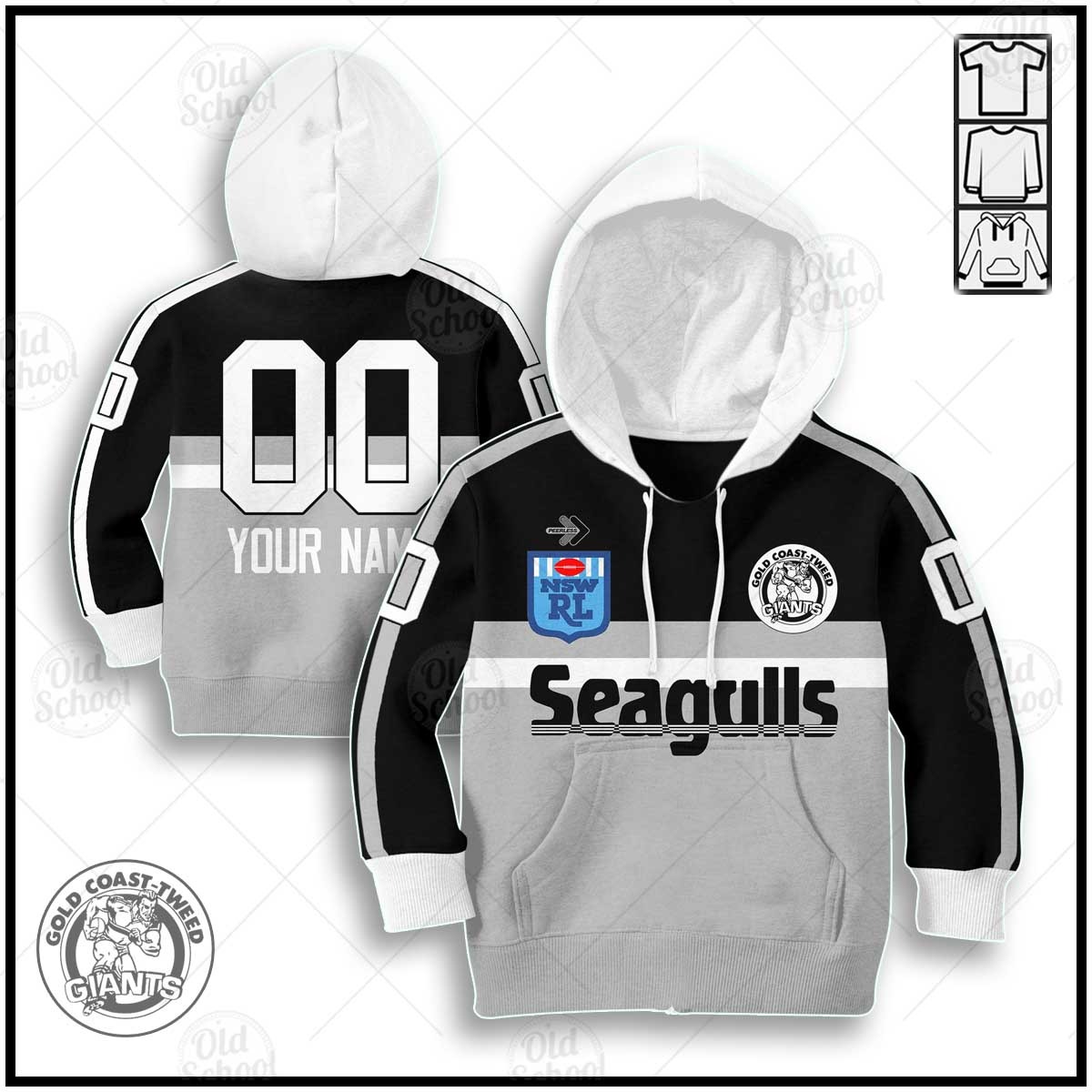 Personalize Gold Coast Giants NRL Vintage 1988 Home Jersey for Kids - OldSchoolThings - Personalize Your Own New & Retro Sports Jerseys, Hoodies, T Shirts