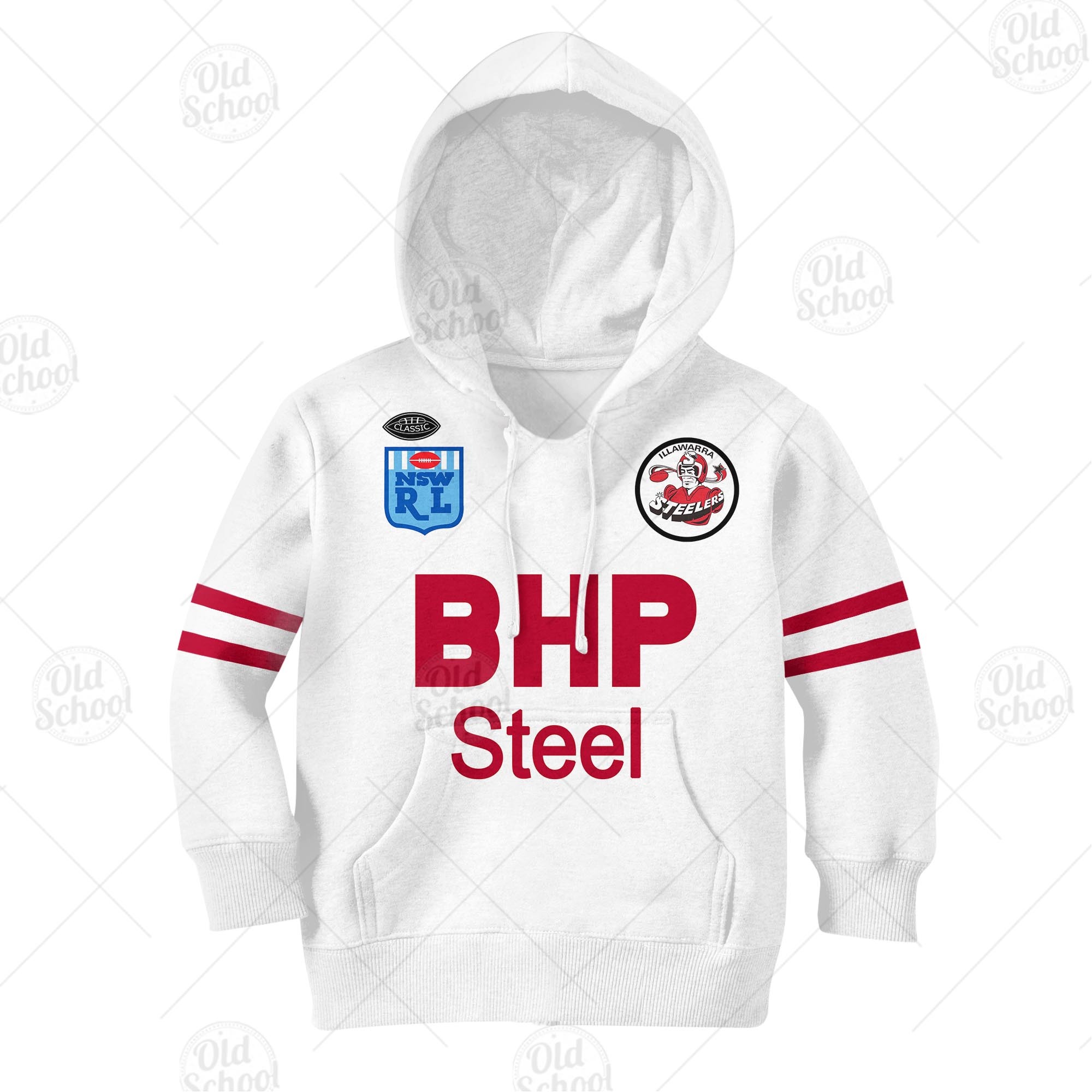 Personalize Illawarra Steelers 1987 ARL/NRL Vintage Retro White Away Jersey for Kids - OldSchoolThings - Personalize Your Own New & Retro Sports Jerseys, Hoodies, T Shirts