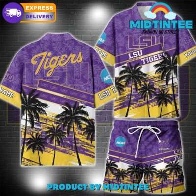 LSU Tigers NCAA Pattern Personalized Hawaiian Set
