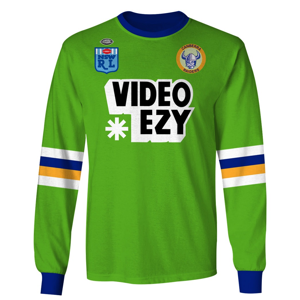 Canberra Raiders 1990 Video Ezy ARL/NRL Vintage Retro Heritage Jersey - OldSchoolThings - Personalize Your Own New & Retro Sports Jerseys, Hoodies, T Shirts Canberra Raiders 1990 Video Ezy ARL/NRL Vintage Retro Heritage Jersey - OldSchoolThings - Personalize Your Own New & Retro Sports Jerseys, Hoodies, T Shirts