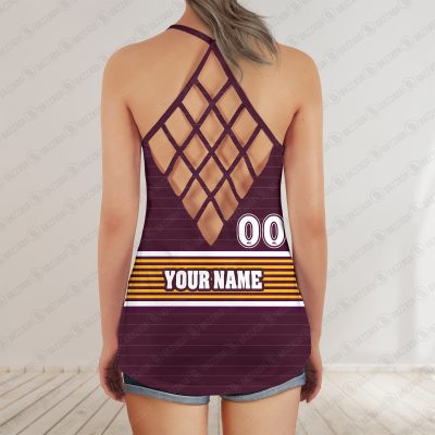 Brisbane Broncos jersey Women's Criss Cross Tanktop ? Bold & Sporty