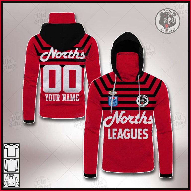 Personalised North Sydney Bears 1991 ARL/NRL Vintage Retro Jersey Mask Hoodie - OldSchoolThings - Personalize Your Own New & Retro Sports Jerseys, Hoodies, T Shirts