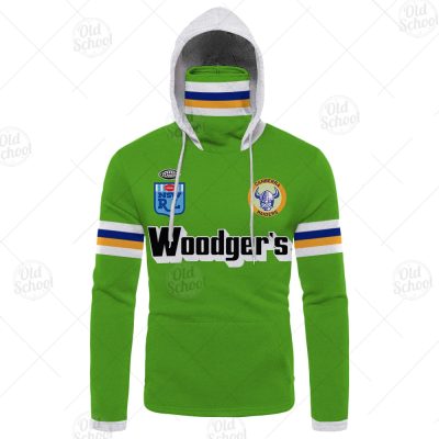 Personalised Canberra Raiders 1989 WOODGERS ARL/NRL Vintage Retro Heritage Jersey Mask Hoodie - OldSchoolThings - Personalize Your Own New & Retro Sports Jerseys, Hoodies, T Shirts