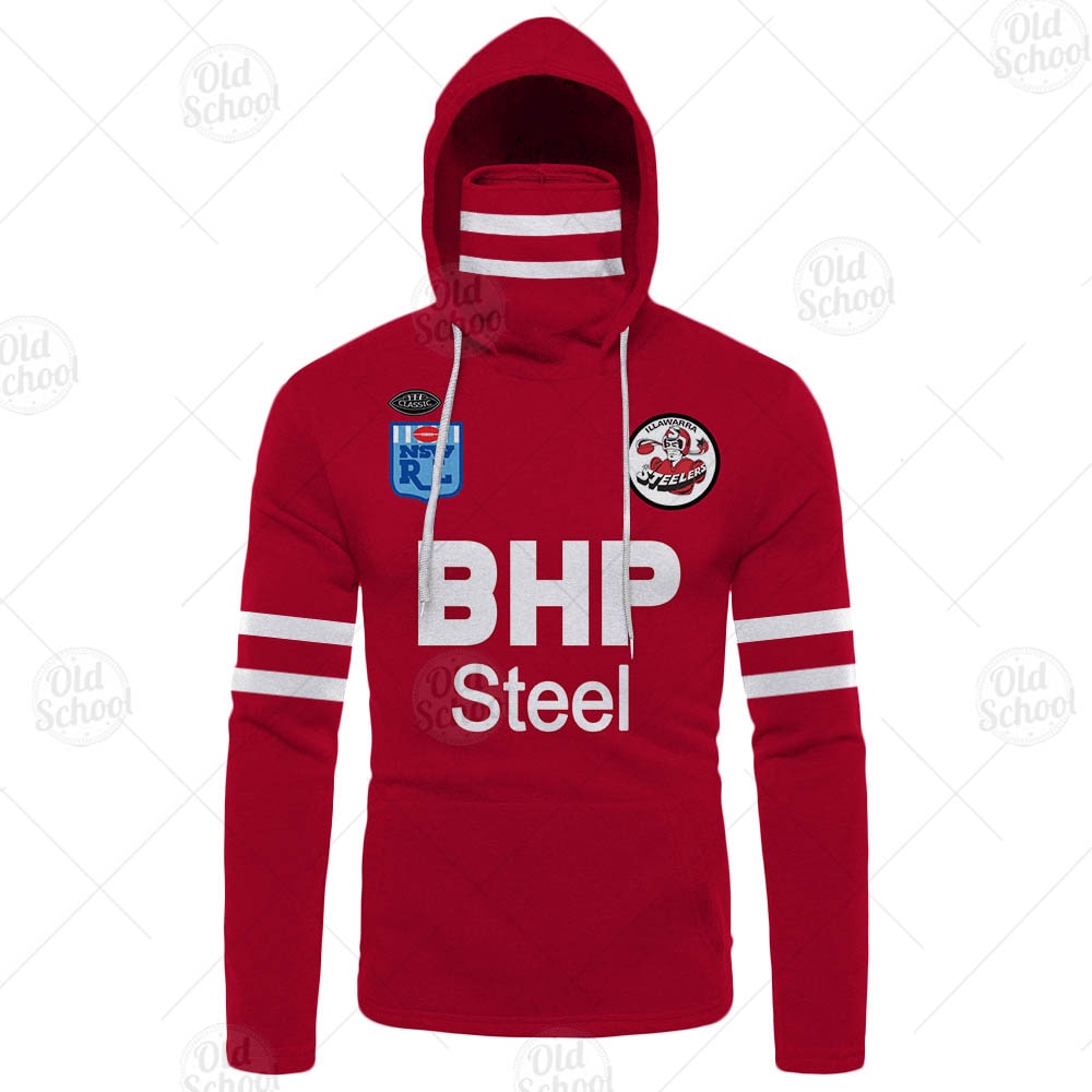 Personalised Illawarra Steelers 1987 ARL/NRL Vintage Retro Jersey Mask Hoodie - OldSchoolThings - Personalize Your Own New & Retro Sports Jerseys, Hoodies, T Shirts
