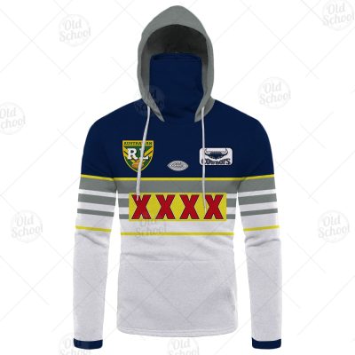 Personalised NORTH QUEENSLAND COWBOYS 1995 ARL/NRL Vintage Retro Heritage Jersey Mask Hoodie - OldSchoolThings - Personalize Your Own New & Retro Sports Jerseys, Hoodies, T Shirts