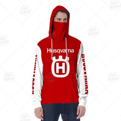 Personalized Vintage Style Red Husqvarna Motocross Jersey MX Enduro AHRMA motorcycle mask hoodie - OldSchoolThings - Personalize Your Own New & Retro Sports Jerseys, Hoodies, T Shirts