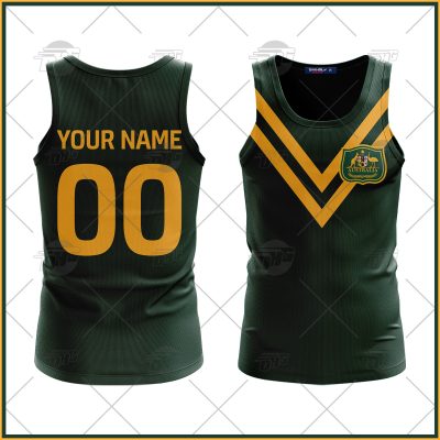 Personalised Australian Kangaroos ARL/NRL Heritage Retro Jersey Tank top - OldSchoolThings - Personalize Your Own New & Retro Sports Jerseys, Hoodies, T Shirts