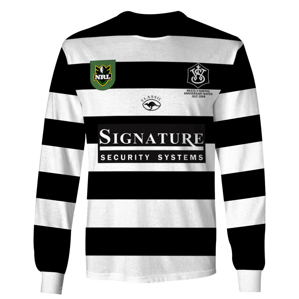 Personalised Western Suburbs Magpies 1998 Anniversary Match Norths v Wests Jersey - OldSchoolThings - Personalize Your Own New & Retro Sports Jerseys, Hoodies, T Shirts
