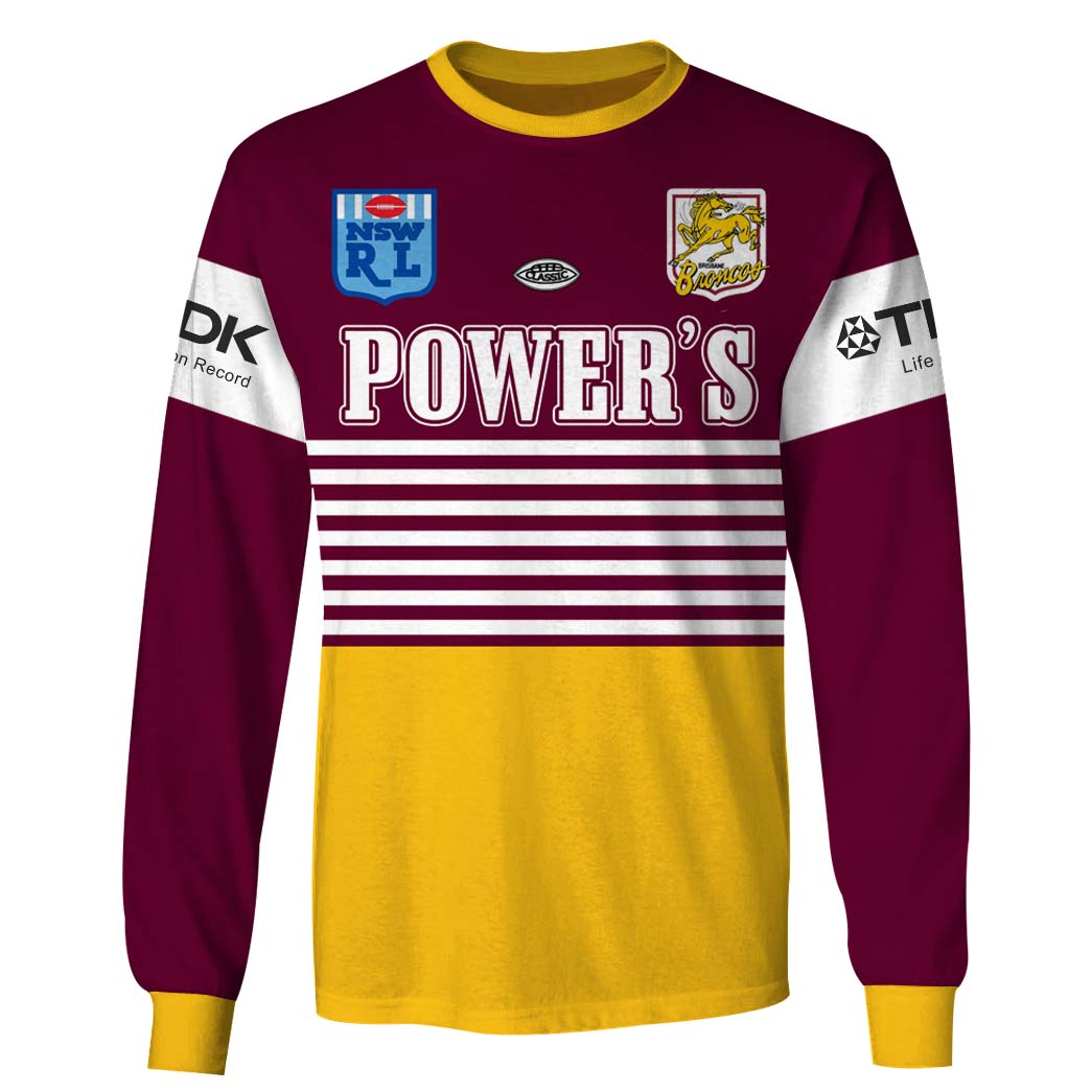 Personalize Brisbane Broncos NRL 1992 Retro Jersey - OldSchoolThings - Personalize Your Own New & Retro Sports Jerseys, Hoodies, T Shirts