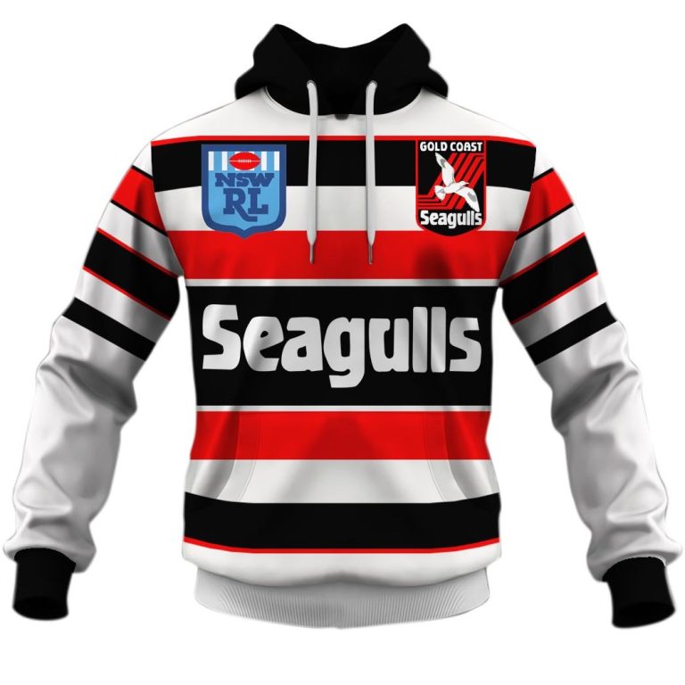 Personalized Gold Coast Seagulls 90s Away Jersey Vintage NSWRL / NRL - OldSchoolThings - Personalize Your Own New & Retro Sports Jerseys, Hoodies, T Shirts