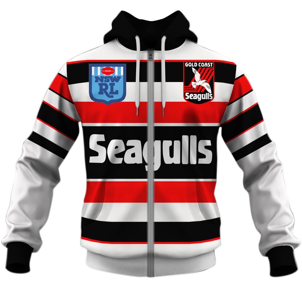 Personalized Gold Coast Seagulls 90s Away Jersey Vintage NSWRL / NRL - OldSchoolThings - Personalize Your Own New & Retro Sports Jerseys, Hoodies, T Shirts