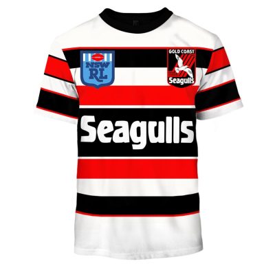 Personalized Gold Coast Seagulls 90s Away Jersey Vintage NSWRL / NRL - OldSchoolThings - Personalize Your Own New & Retro Sports Jerseys, Hoodies, T Shirts