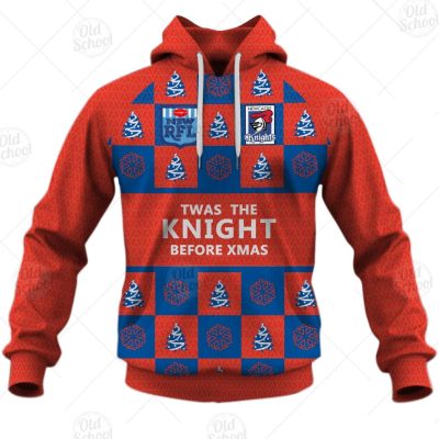 Personallised NRL Newcastle Knights Christmas Knit Pattern Vintage Jersey - OldSchoolThings - Personalize Your Own New & Retro Sports Jerseys, Hoodies, T Shirts