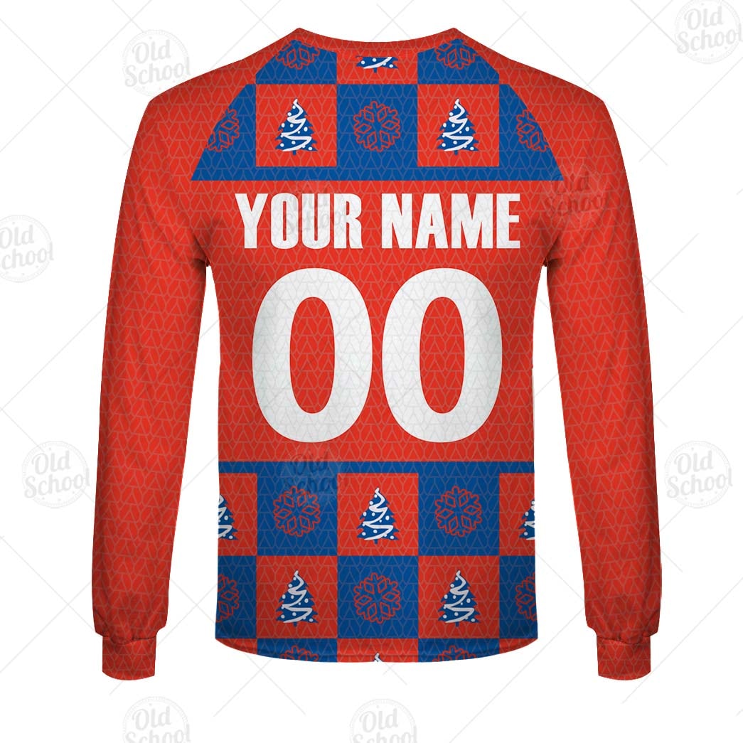 Personallised NRL Newcastle Knights Christmas Knit Pattern Vintage Jersey - OldSchoolThings - Personalize Your Own New & Retro Sports Jerseys, Hoodies, T Shirts