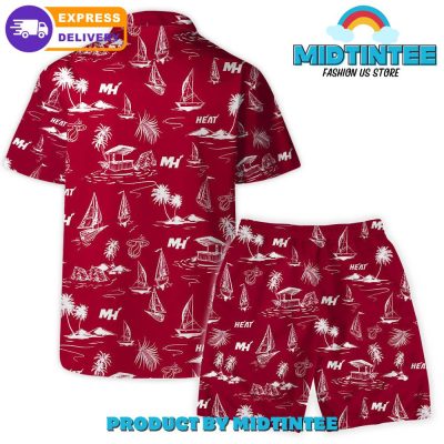 Miami Heat Team Beach Vibes Pattern Combo Hawaiian Set