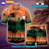 Miami Hurricanes Logo Combo Hawaiian Shirt Shorts - demo10