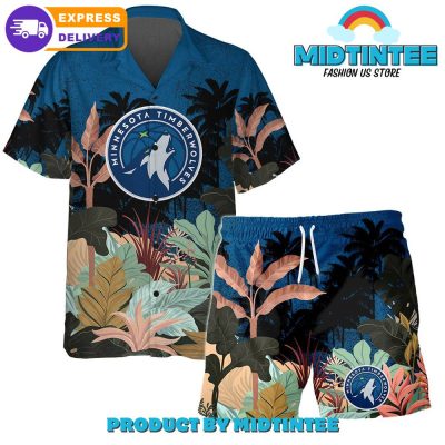 Minnesota Timberwolves Team Pattern Tropical Combo Hawaiian Set