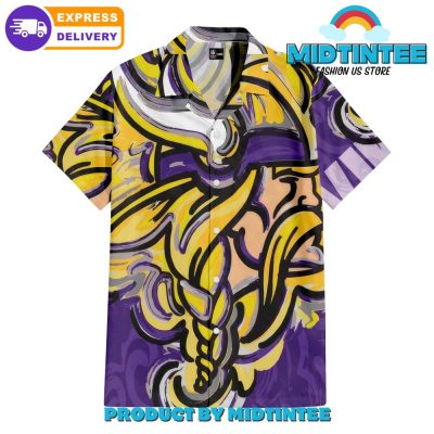 Minnesota Vikings Oil Painting Art Print Hawaiian Shirt And Short