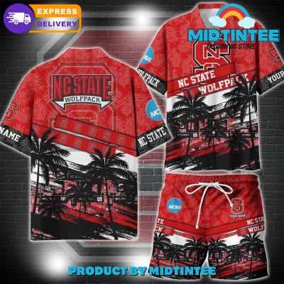 NC State Wolfpack NCAA Pattern Personalized Hawaiian Set