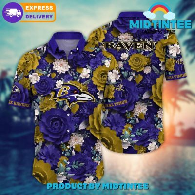 NFL Baltimore Ravens Flower Summer Hawaiian Shirt