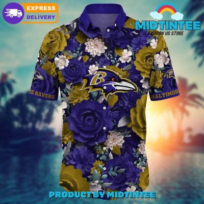 NFL Baltimore Ravens Flower Summer Hawaiian Shirt