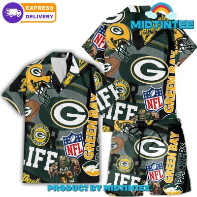 NFL Green Bay Packers Combo Hawaiian Shirt And Short