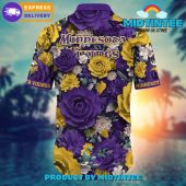 Nfl Minnesota Vikings Flower Summer Hawaiian Shirt - demo10