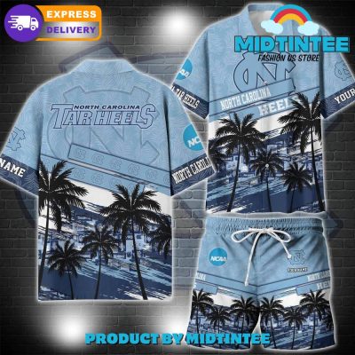 North Carolina Tar Heels NCAA Pattern Personalized Hawaiian Set