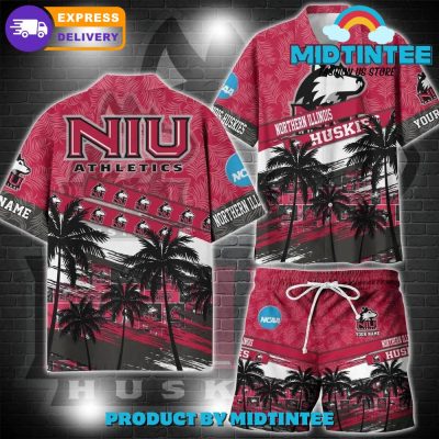 Northern Illinois Huskies NCAA Pattern Personalized Hawaiian Set