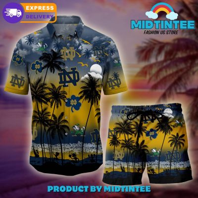 Notre Dame Fighting Irish Logo Combo Hawaiian Shirt, Shorts