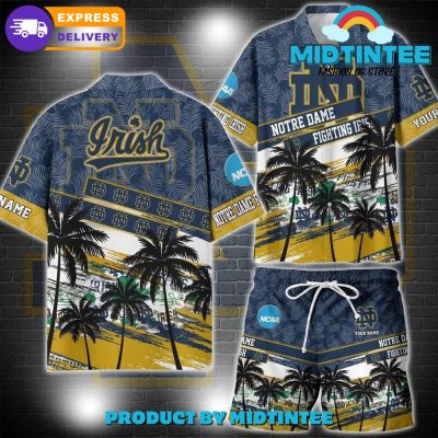 Notre Dame Fighting Irish NCAA Pattern Personalized Hawaiian Set