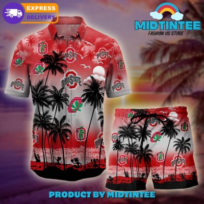 Ohio State Buckeyes Logo Combo Hawaiian Shirt, Shorts