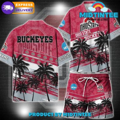 Ohio State Buckeyes NCAA Pattern Personalized Hawaiian Set