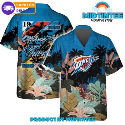 Oklahoma City Thunder Team Pattern Tropical Combo Hawaiian Set